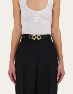 REVERSIBLE AND ADJUSTABLE BELT WITH SHAPED GANCINI