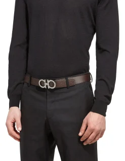 Reversible and Adjustable Gancini Belt