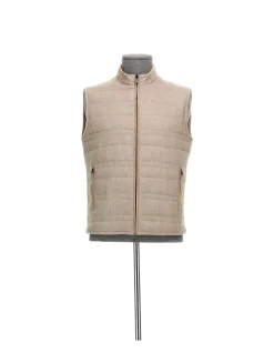 Reversible Down Filled Twill Wool & Silk Waistcoat