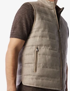 Reversible Down Filled Twill Wool & Silk Waistcoat
