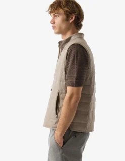 Reversible Down Filled Twill Wool & Silk Waistcoat