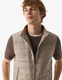 Reversible Down Filled Twill Wool & Silk Waistcoat