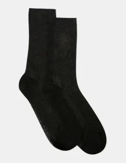 Rib Midi Comfort Top Cotton Blend Socks