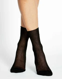 Rib Midi Comfort Top Cotton Blend Socks
