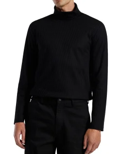 RIBBED ROLL NECK TOP