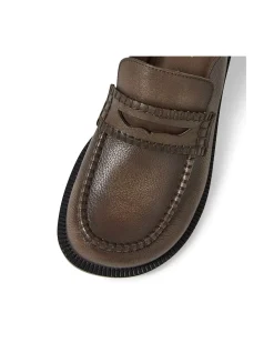 Ridge Mo Leather Backless Loafer Mules
