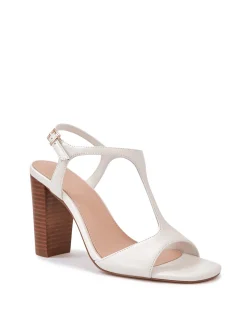 RINN Off White Leather Block Heel