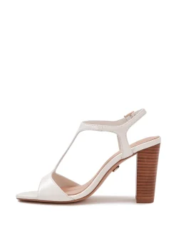 RINN Off White Leather Block Heel