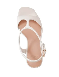 RINN Off White Leather Block Heel