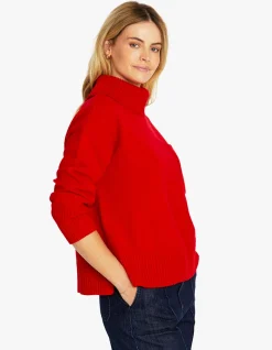 Roll Neck Pocket Lambswool Knit Jumper