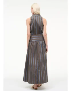 Romy Huntington Stripe Sleeveless Maxi Dress