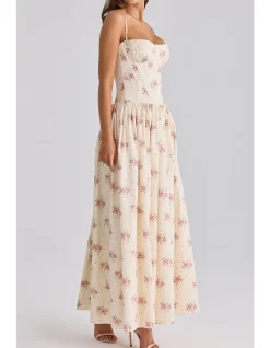 RONA VINTAGE ROSE PRINT MAXI DRESS
