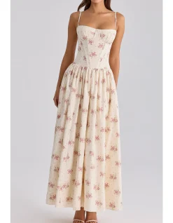 RONA VINTAGE ROSE PRINT MAXI DRESS