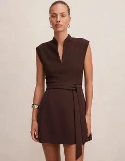 RORY STRUCTURED TIE MINI DRESS