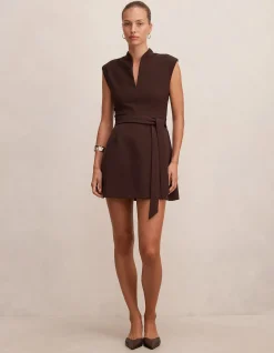 RORY STRUCTURED TIE MINI DRESS