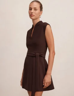 RORY STRUCTURED TIE MINI DRESS