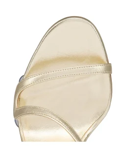 ROSA Z 100MM NAPPA LAMINATA PVC LIN PLATINE SANDALS