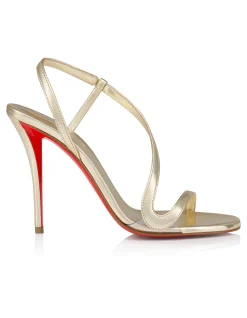 ROSA Z 100MM NAPPA LAMINATA PVC LIN PLATINE SANDALS