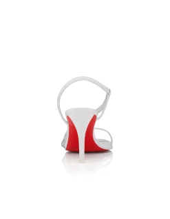 ROSA Z 80MM PATENT PVC LIN BIANCO SANDALS