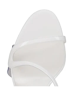ROSA Z 80MM PATENT PVC LIN BIANCO SANDALS