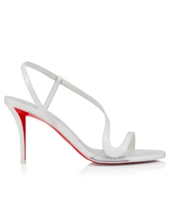 ROSA Z 80MM PATENT PVC LIN BIANCO SANDALS