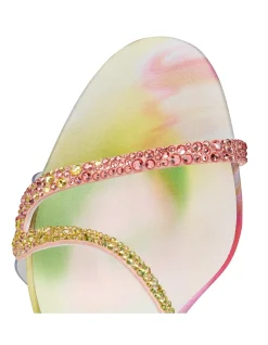 ROSA Z STRASS BOTANICA 100MM SUEDE VERSION MULTI SANDALS