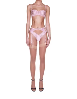 Rose Logo Embroidery Garter Belt