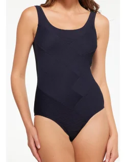 Round Patchwork One Piece Swimsuit