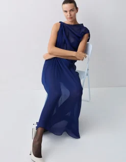 ROYAL SILK GEORGETTE TUMBLE DRESS