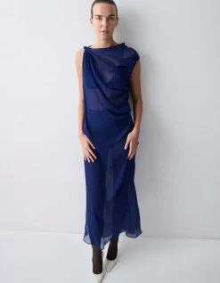 ROYAL SILK GEORGETTE TUMBLE DRESS
