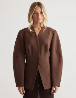 Ruby Barrel Sleeve Wool Blend Blazer