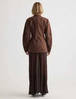 Ruby Barrel Sleeve Wool Blend Blazer
