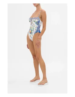 RUCHED CUP UNDERWIRE ONE PIECE W TIE FRONT