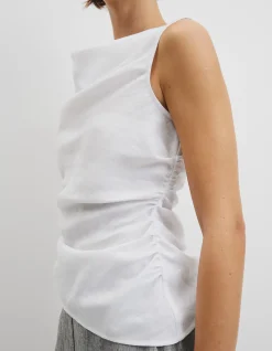 Ruched Linen Tank