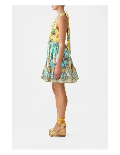 RUFFLE HEM HALTER SHORT DRESS