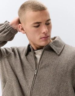 RUGGED WOOL BLEND CLASSIC EVERYDAY BOMBER JACKET