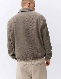 RUGGED WOOL BLEND CLASSIC EVERYDAY BOMBER JACKET