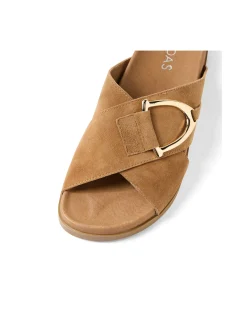 Rulle Gold Buckle Cross Strap Slides