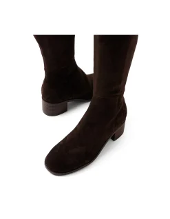RUSH MI Suede Block Heel Knee Boots