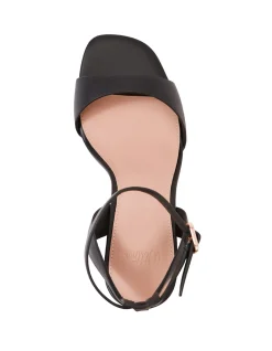 Ryan Black Leather Block Heel