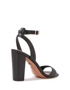 Ryan Black Leather Block Heel