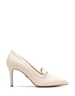Rylan Vintage Ivory Leather Heeled Loafer