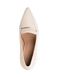 Rylan Vintage Ivory Leather Heeled Loafer