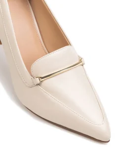 Rylan Vintage Ivory Leather Heeled Loafer