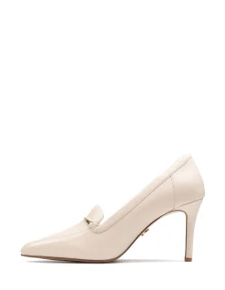 Rylan Vintage Ivory Leather Heeled Loafer