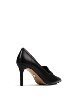 Rylan Black Leather Heeled Loafer