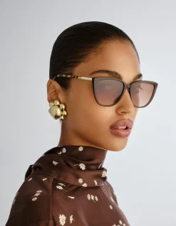 SABELLE BROWN CAT-EYE SUNGLASSES