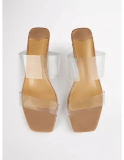 SABELLE CLEAR VYNALITE/SKIN CAPRETTO HEELS