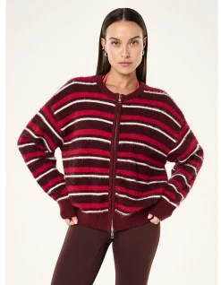 Sable Stripe Knit Bomber