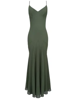 SACHA GEORGETTE PANELLED MAXI DRESS